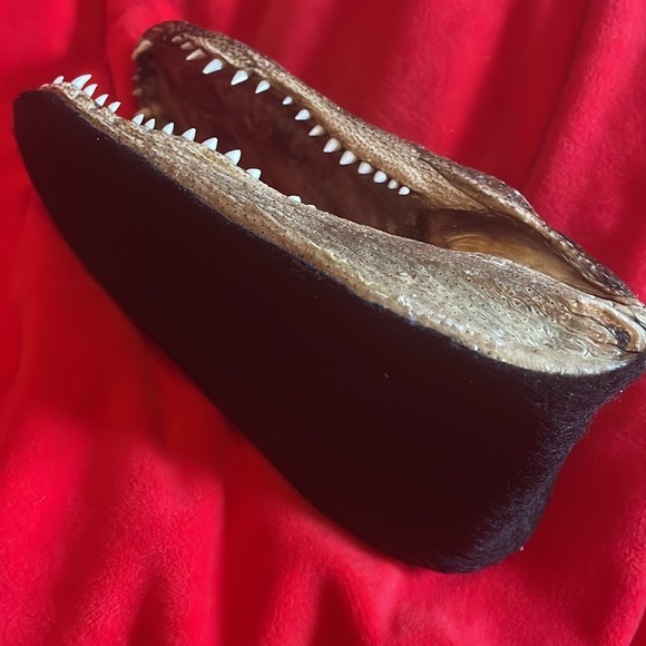VEGAN alligator art crocodile art gator head art piece not real faux leather - Picture 3 of 4